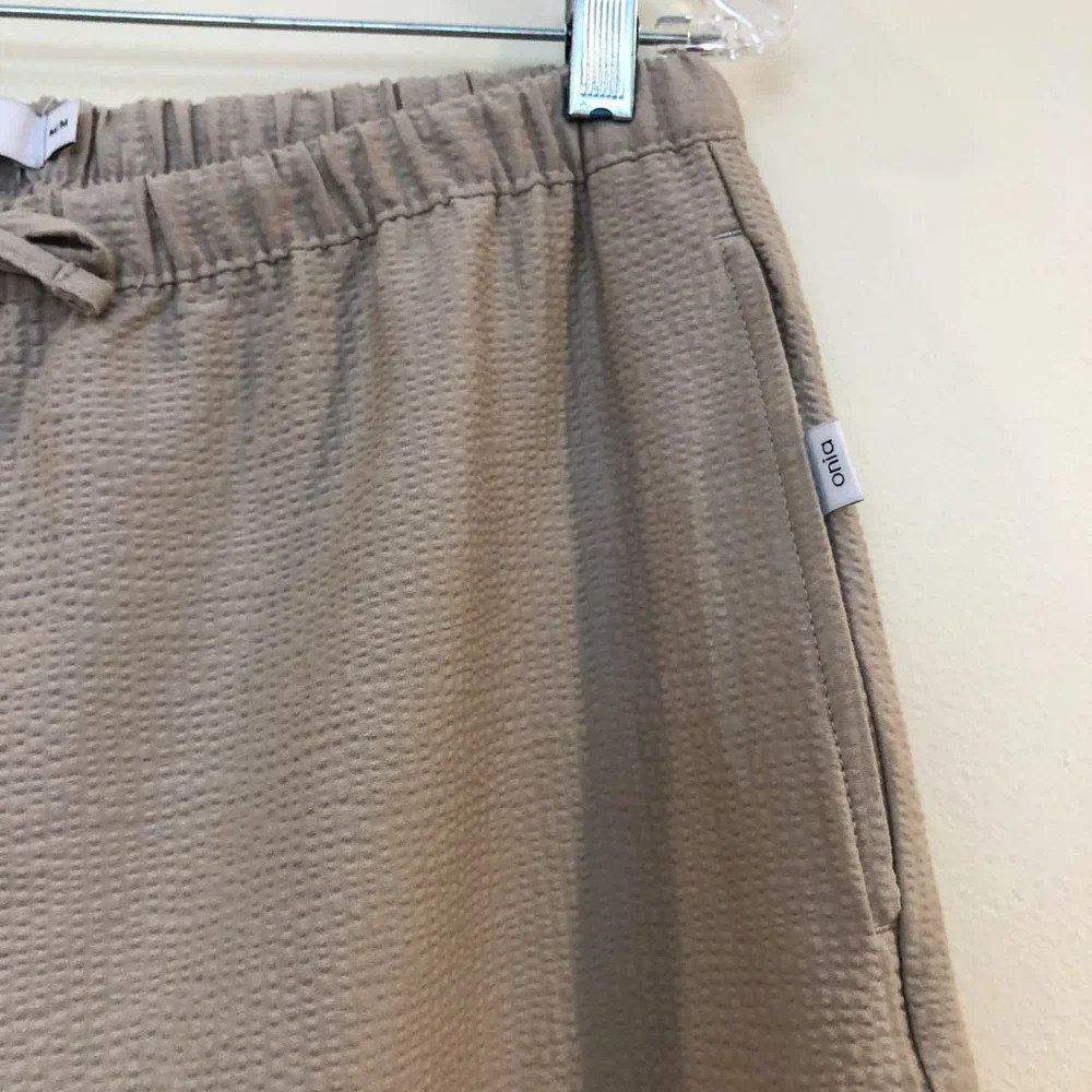 NEW ONIA Seersucker Loose Fitting Drawstring Cream Beach Pants Women's Medium - Picture 5 of 12